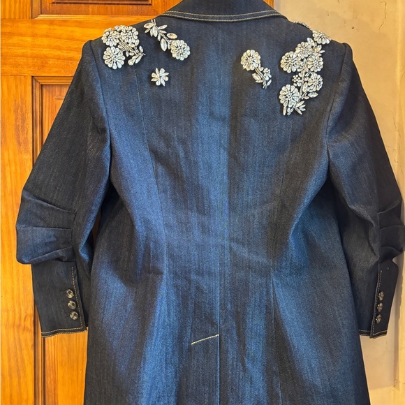 Cinq A Sept NWT $595 Khloe Crystal Chrysanthemum Blazer 2 Indigo - Picture 9 of 9